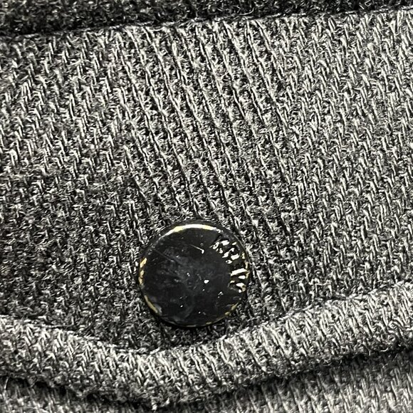 Kr3w Jacket Mens Large Black Military Full Zip Button Up Lined Field Pea Coat - Picture 10 of 10